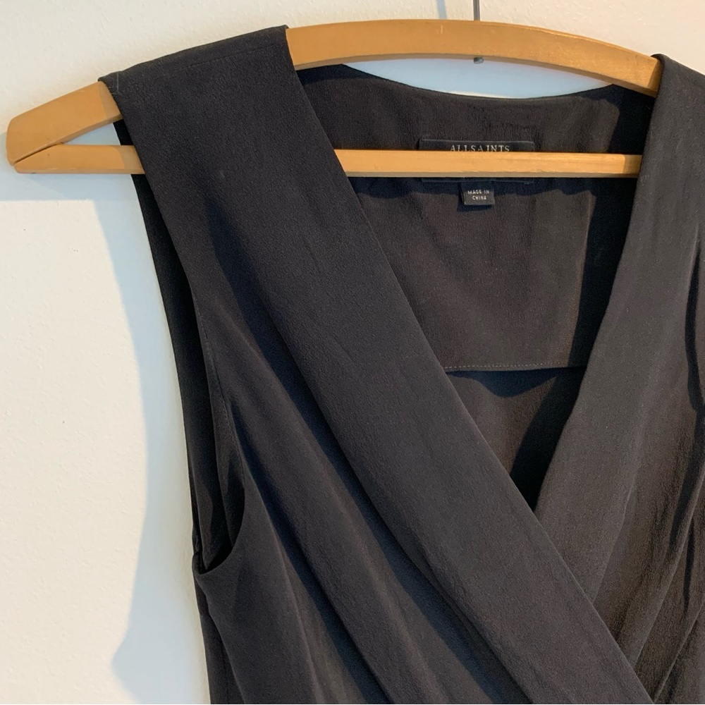 All Saints Black Silk Dress size 0 - Picture 5 of 9